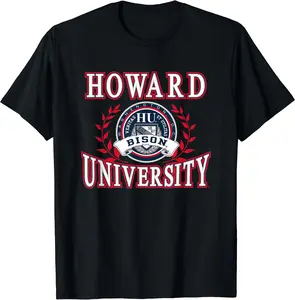 Howard University Bison Laurels Officially Licensed T-Shirt, Gift Shirt, Cotton, Crewneck, Size S-3XL, Menswear Top