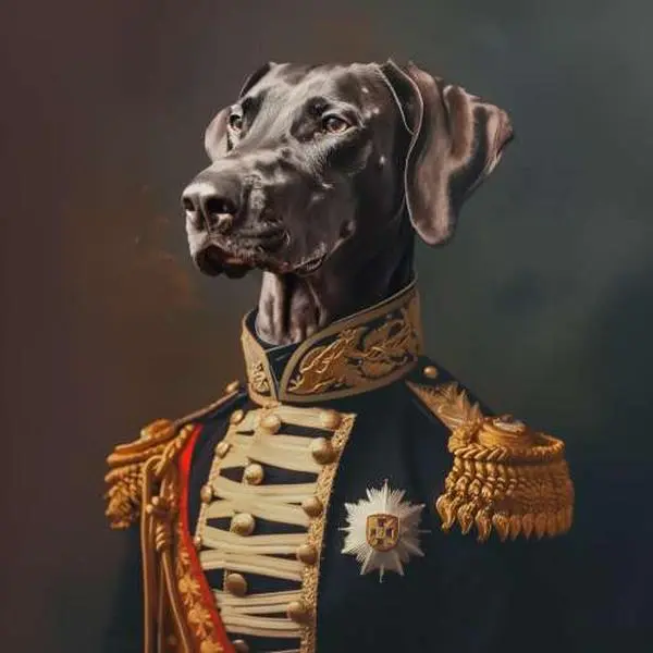 Pet Portraits Custom Dog Cat Pet in Funny Royal Renaissance Style King Queen General Admiral Gentelmen, Personalized Poster Canvas from Photo brush print for Gift and Memorialize Home Decor 207
