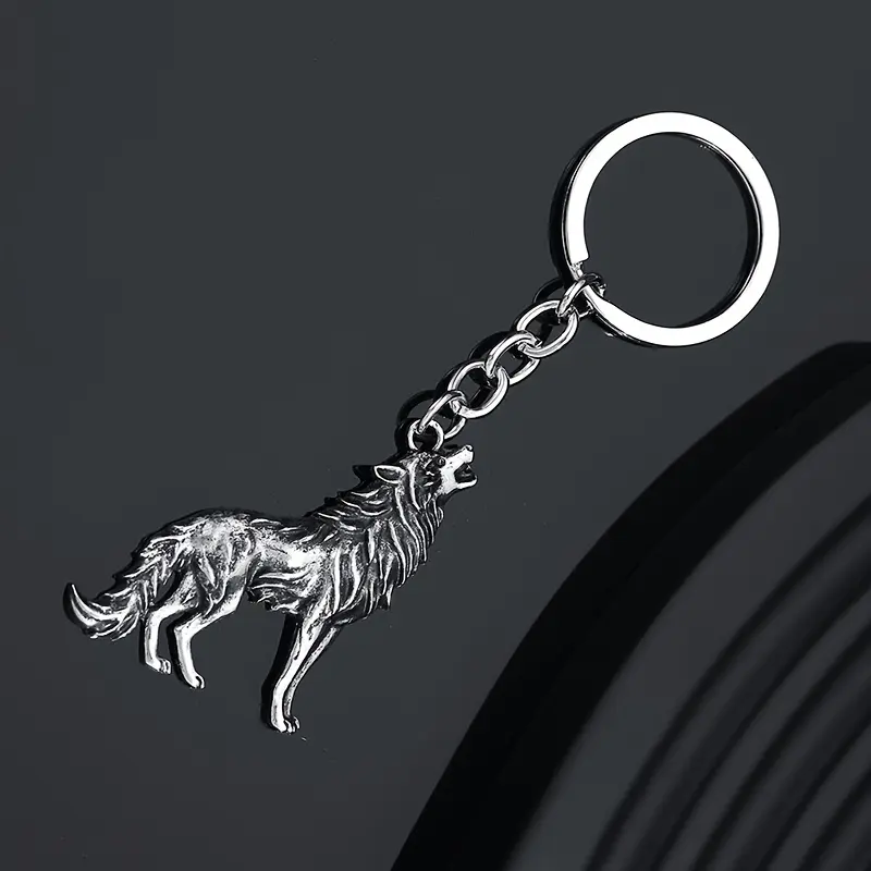 1/20pcs Fashionable Retro Wolf-Shaped Keychain Accessory, Stylish Men's Car Keys & Bag Decoration, Mens Key Accessory, Key Organizer Attachment, Animal Shaped Keyring, Retro Key Accessory, Vintage Animal Accessory, Stylish Keychain, Durable Keychain