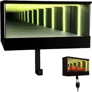 Infinity-Garage Key-Holder, Car Garage Keys, Wall Mount, with LED Lamp Keyholder with Tunnel Effect Light, for Cars Lovers, Suitable for Entrances, Corridors, Front Doors
