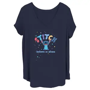 Women's Lilo & Stitch Believe in Aliens Stitch T-Shirt