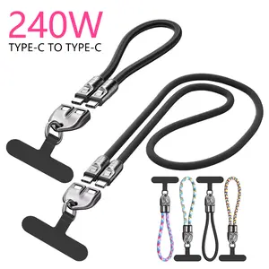 USB-C Fast Charging Phone Lanyard | 7mm Nylon Strap for iPhone 15/Samsung/Pixel