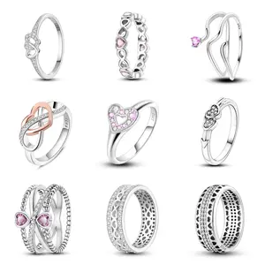 MULA Infinite Love Collection - Elegant 925 Sterling Silver Heart & Love Knot Rings for Women & Girls, Adorned with Sparkling Zirconia, A Timeless Gift for Loved Ones