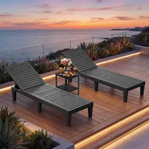 RIWENGO Patio Chaise Lounge  Set of 2 Outdoor Lounge  Adjustable Backrest Chaise Loungers for Outside Poolside Backyard Lawn Deck chair furniture summergarden