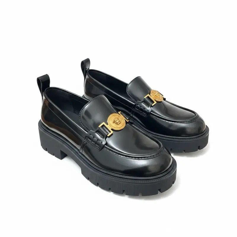 Versace Alia Medusa Platform Penny Loafers Size 39.5