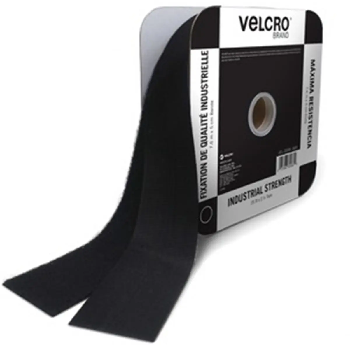 VELCRO Industrial Strength Adhesive Cloth Tape, 25 ft x 2 in Peel-and-Stick Hook-and-Eye Fastener for Dog & Cat Collars, Harnesses