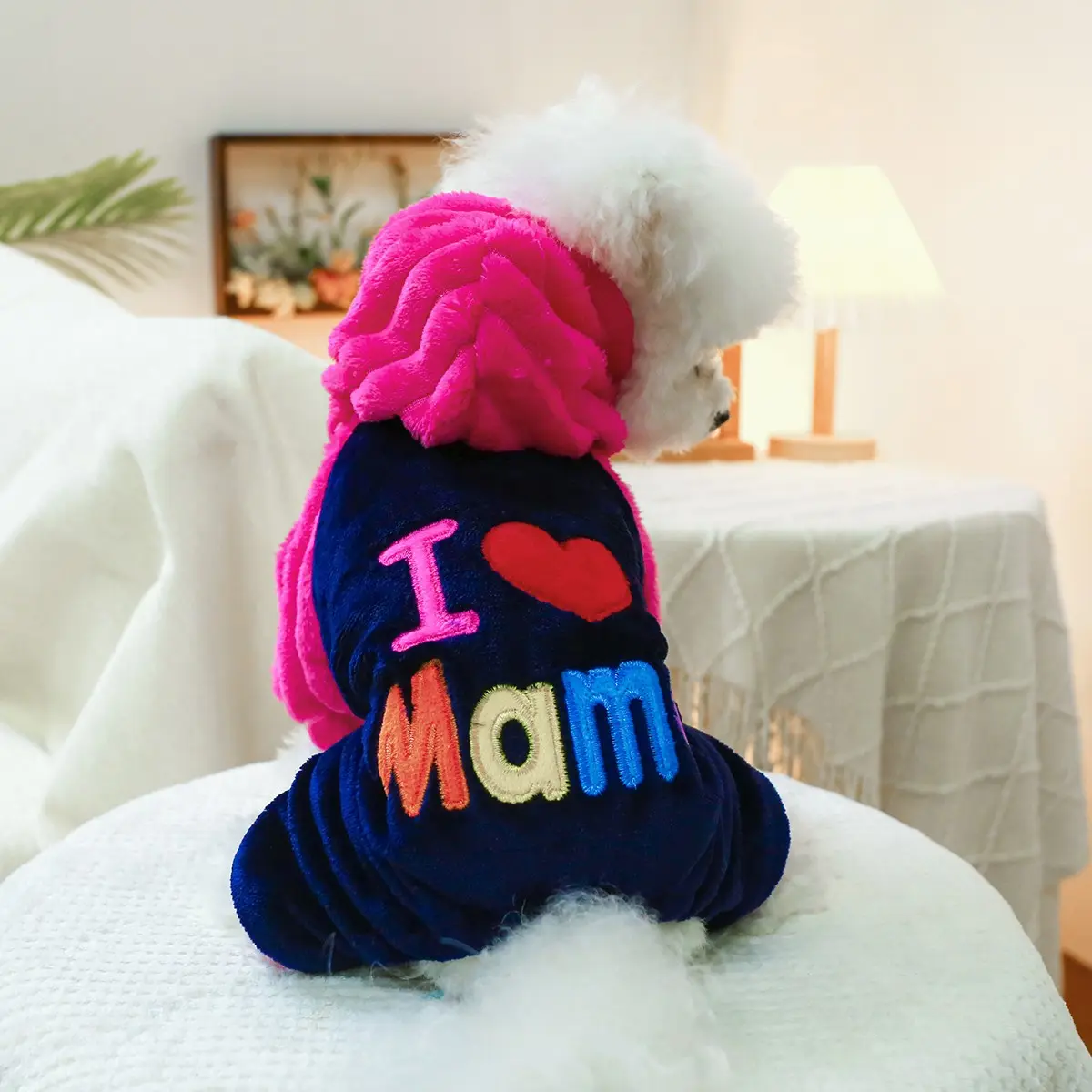 Four-Legged Pet Clothes for Cats Dogs, I Love My Parents Mom Design, Suitable for Teddy Bichon Pomeranian Chihuahua Poodle Small Dogs, Puppy Sweater, Kitten Clothes