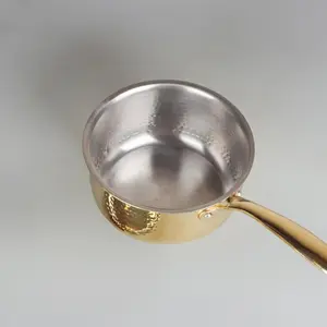 Traditional Pure Brass Cookware/ HandCrafted Brass Utensils/ Vintage Hammered Brass Sauce Pan/ Indian Ayurvedic Cookware
