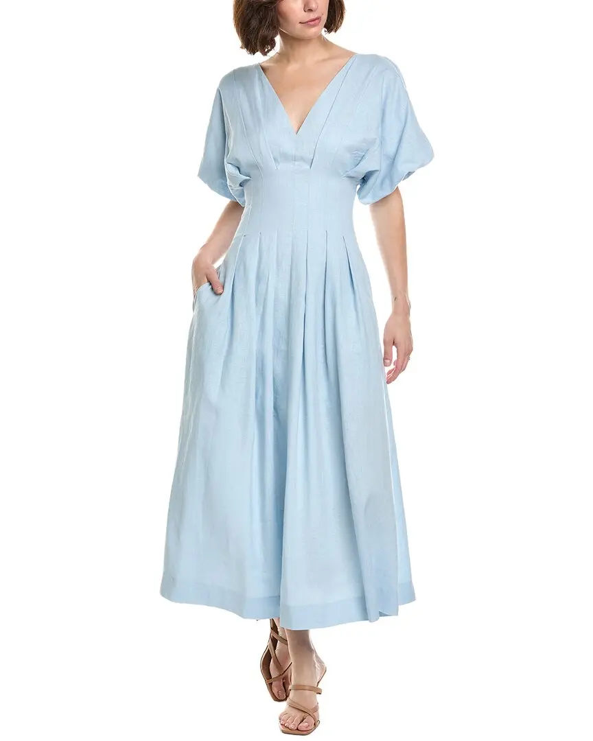 Nicholas Vicky Linen-Blend Midi Dress