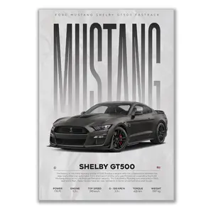 MUSTANG SHELBY GT500 POSTER, HOME DECORATION, WALL PRINT