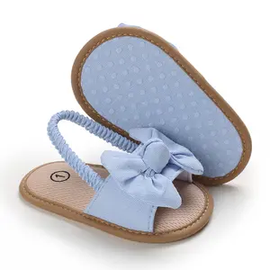 Baby Girls Sumer Cute Bow Knot Sandals, Casual Soft Sole Princess Flat Non-Slip Patchwork Shoes