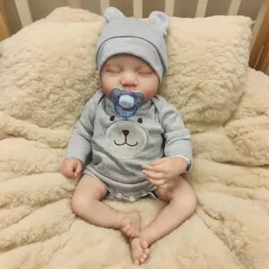 Babesnug Reborn Baby Dolls 18" Soft Body Realistic Gift Set Newborn Silicone Full Body Vinyl for 3+ Year Old Kids Advanced Painting Clear Veins Real Wrinkled Feet Hand Painted Hair