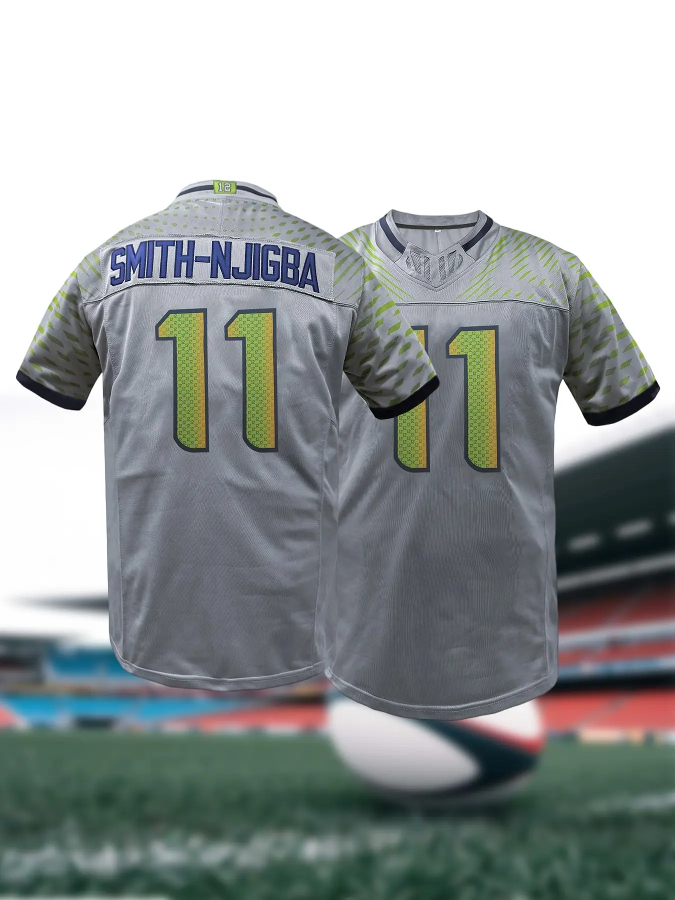 Men's Seattle #11 Football Jersey, Athletic Jersey, Sporty Lightweight Jersey with Embroidered Name & Number - Breathable Loose Fit - 100% Polyester - Ideal for Training, Outdoor Activities, and Casual Wear