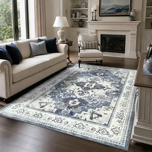5x7 Washable Area Rug, Soft Non Slip 5x7 rug for Living Room, Machine Washable Indoor Floor Rug for Kids Pets Bedroom Dining Room Home Decor