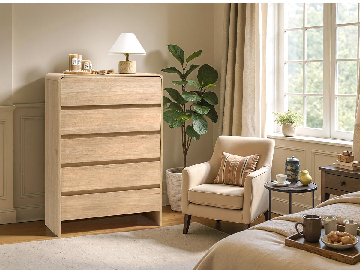 AMERLIFE 5/6/7 Drawer Dresser for Bedroom, Modern Chest of Storage Drawers with Rounded Corners, Cabinet Organizer for Closet, Apartment, Nursery/Best Gift Ideas/Christmas Gifts