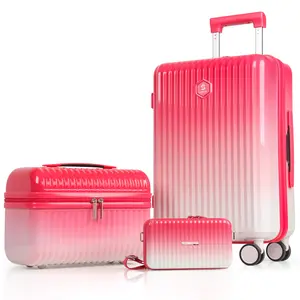 3-Piece Airline-Approved Luggage Set - 8/15/20-Inch Spinner Suitcases, 20-Inch Carry-On, 100% PC Hard Shell, Silent Wheels, TSA Lock, Aluminum Pull Handle, Travel Essentials for Men & Women
