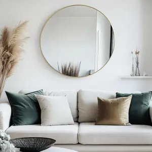 24'' Round Wall Mirror - Gold Circle Vanity Mirror for Bedroom, Bathroom, Washroom 24'' Round Wall Mirror - Gold Circle Vanity Mirror for Bedroom, Bathroom, Washroom