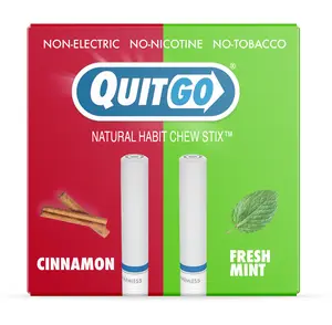 QuitGo Air Cinnamon and Fresh Mint Habit Chew Stick – Plastic Reusable Natural Aid Straw to Curb Cravings & Breathe Freely