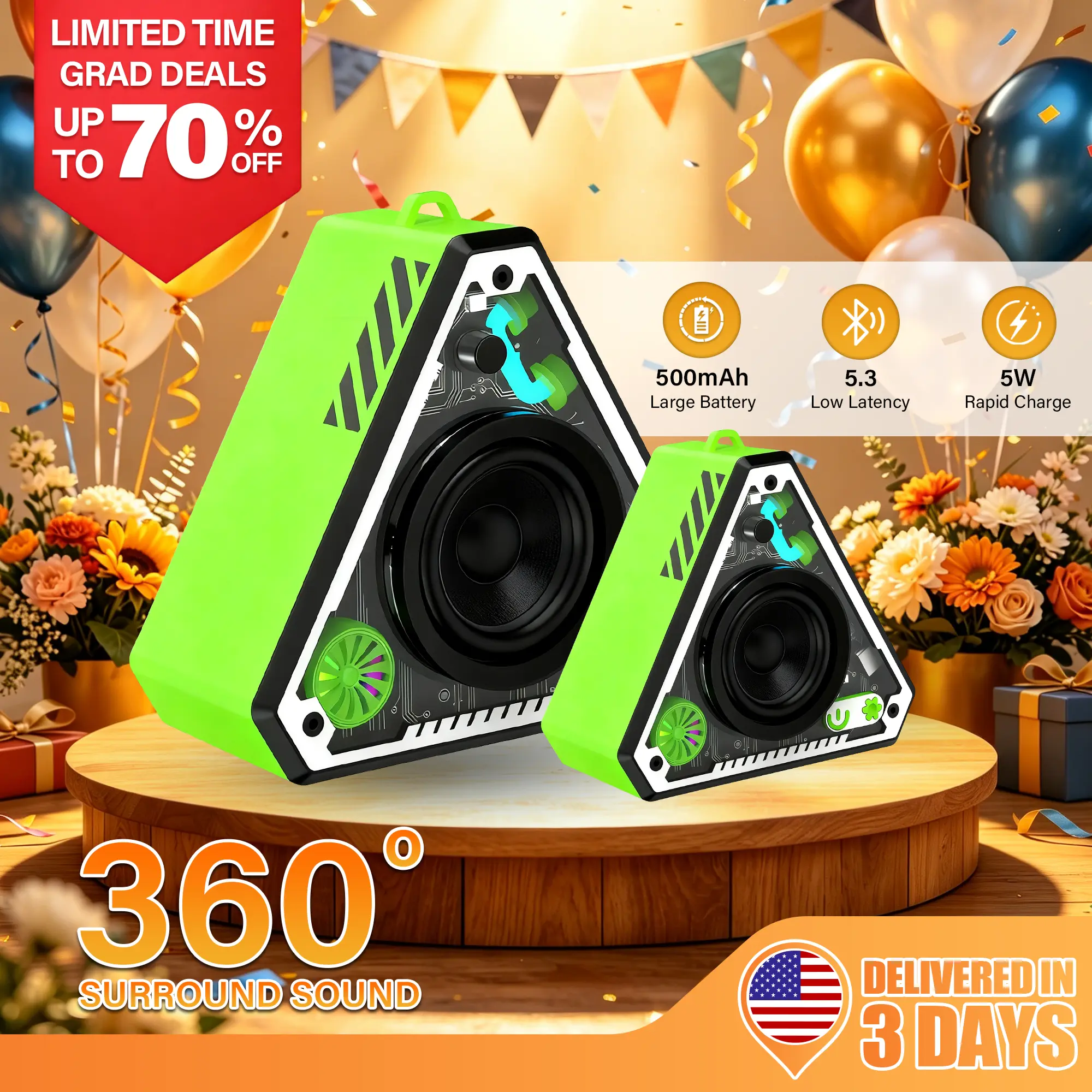 Mecha-Inspired Portable Bluetooth Speaker - Rechargeable Compact Wireless Subwoofer with Colorful RGB LED Light, Easy Connection, Lithium Ion Cells, for Desktop Audio & Outdoor Entertainment (Smart Device Compatible)