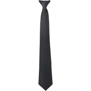 Men's Clip on Ties Pre Tied Neckties Black Clip-on Tie Skinny Neck Tie for Wedding Office Graduation School Uniforms