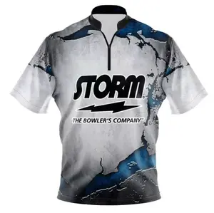 SALE Storm Globe Arctic Snow Zip Bowling Jersey Best Gift Size S-5XL