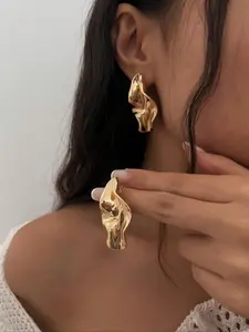 Irregular Abstract Leaf Design  Earrings, Fashion Jewelry Accessories, Fashionable Jewelry for Women, Trendy All-match & Exquisite Jewelry for Birthday Gift