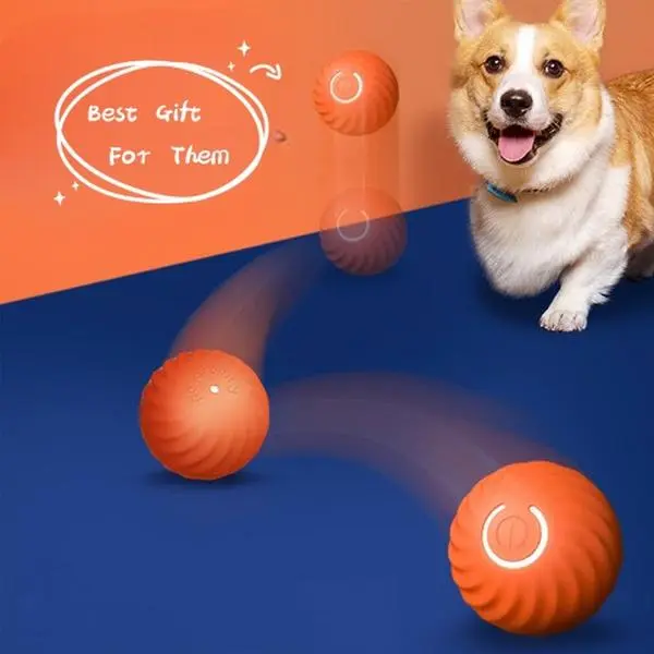 Dog Rubber Chew Training Ball - Durable Automatic Vibrating Interactive Toy for Puppies automatic moving Rechargeable Motion-Activated medium-large dog squeaky noise accessory dog pet toys fetch Neon Solid interactive puzzle USB Interactive Dog Toy Ball p