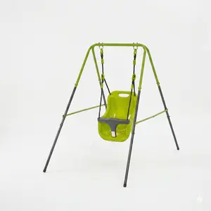 Mersco Flying Saucer Swing Set with Heavy-Duty A-Frame Metal Stand, Full Steel Kids Outdoor Play Equipment, Outdoor Play Sets, Unisex Christmas Gift for Kids