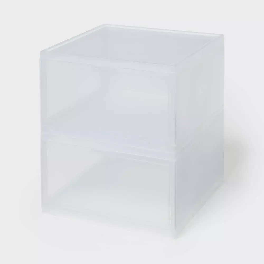 Stackable Large Bin Front Opening Clear - Brightroom