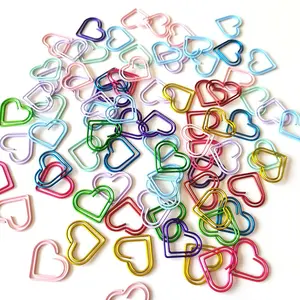 100 Pack Heart Shaped Paper Clips, 10 Assorted Colors Decorative Metal Paperclips, Cute Novelty Bookmark Clips for Document Organizing, School, Office, Home, Teacher & Student Stationery Gift
