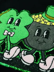 Trendy Dual Shamrock Chenille Patch