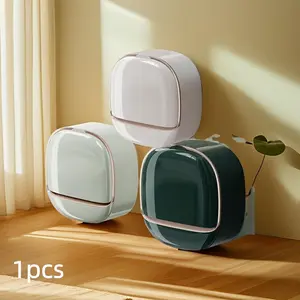 Wall-Mounted Soap Holder, No-Drill Design, High-Quality Drainage Soap Dish with Lid, Luxury Bathroom Soap Rack, Home Use, Soap Cover, Soap Saver