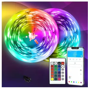 LED Strip Lights 130ft Lights Strip for Bedroom, Desk, Indoor Room Bedroom Brithday Gifts RGB Decor with Remote and 24V Power Supply