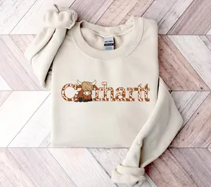 Highland Cow Sweatshirt, Highland Cow Crewneck, Western Sweatshirt, Cute Cow Shirt, Cow Crewneck ,Cow Gift For Her,Farmer gifts,Animal lover Tee Cotton Top Womenswear Crewneck Women Lady Unisex Fabric Fit Polyester Hoodie Sweaters