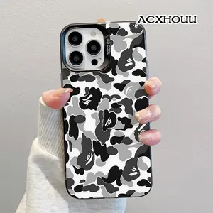Softcase for iPhone 17 16 E Pro Max 15 Plus 14 13 12 11 XS XR CaseCamouflage Pattern Anti-Fall Shockproof Protective Slim Cover