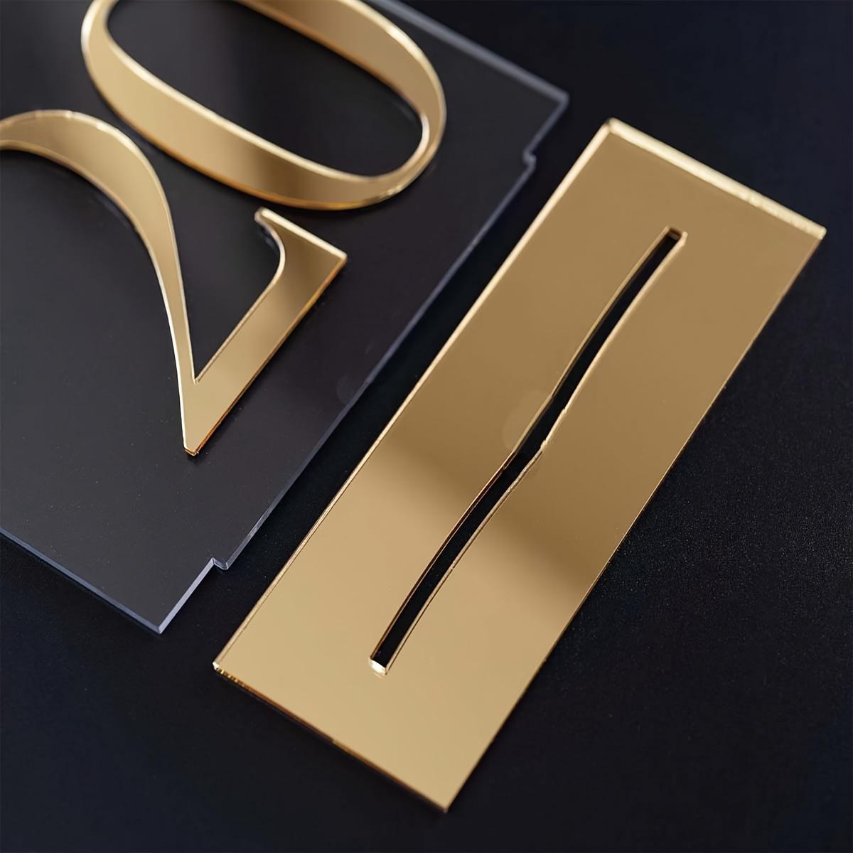 ADISEN Transparent Arch Wedding Table Numbers 11-20 with Stands, 5x7 Inch Clear Arch Acrylic Sign with Gold Letters, Arched Acrylic Table Numbers for Wedding Reception