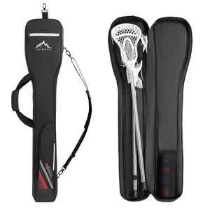 Himal Outdoors Lacrosse Stick Bag with 2 Sticks Holder, Oxford Lacrosse Bag for Men and Women, Zipper Pocket & Cooler Pouch and Padded Handle Strap