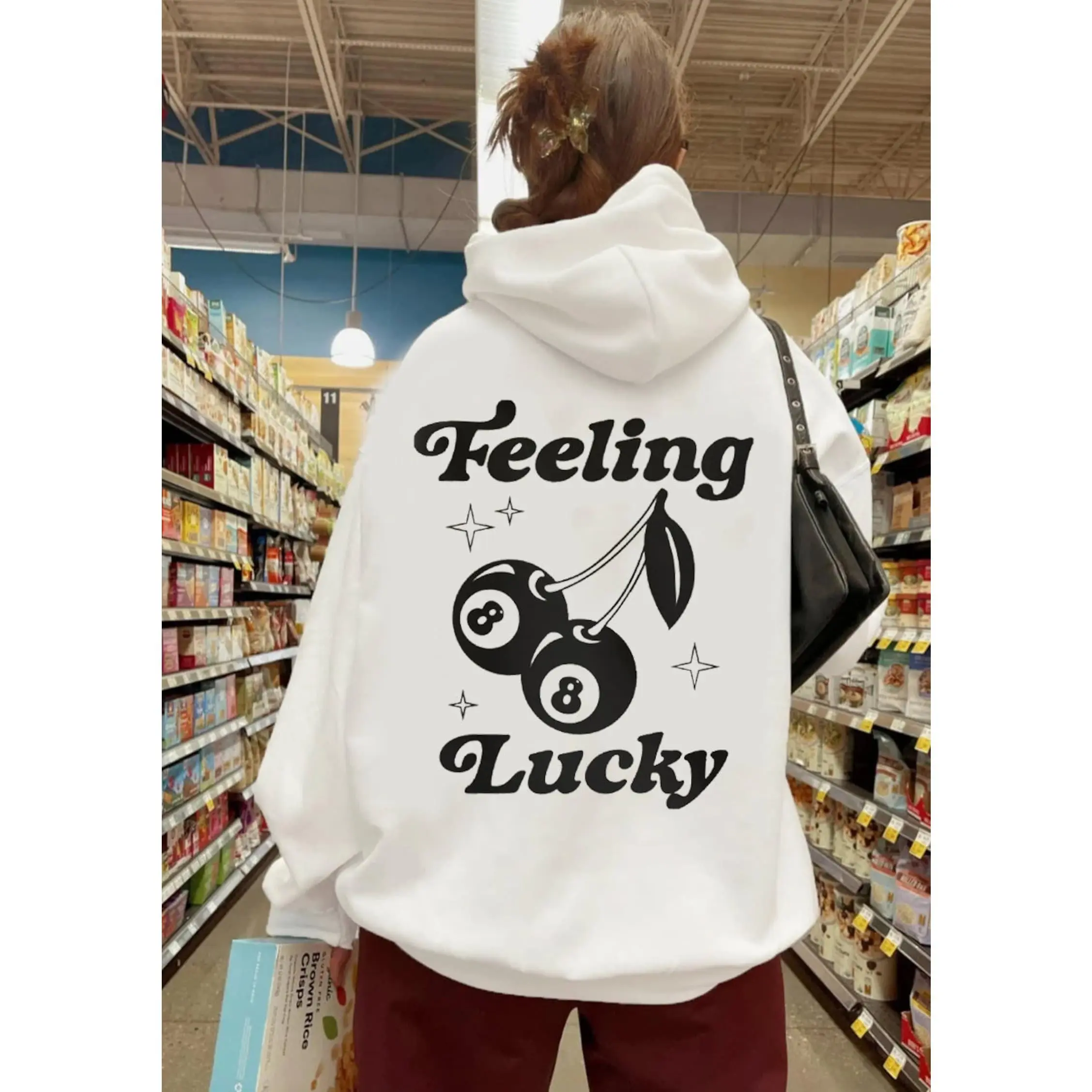 8 Ball Cherries Hoodie|Trendy Retro 8 Ball Cherries Sweatshirt|Aesthetic Clothes Lucky Hoodie|VSCO Hoodie Trendy Hoodies|VSCO Girl|Preppy Fabric Fit