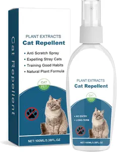 Cat Deterrent Spray Natural Safe Cat Repellent Indoor & Outdoor, Effective Training Aid, Anti-Scratch Deterrent for Furniture, Sofas, Rugs, Citrus cat Deterrent Spray Non-Toxic （White）