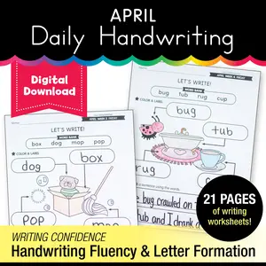 Printable April Daily Handwriting