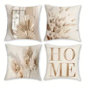 4pcs, Home-Themed Throw Pillow Covers, Bohemian Style, Origami Design, Origami Inspired Decorative Cushion Covers, Pillowcases for Porch, Patio, Couch, Sofa, Living Room Use, Single Sided Printing, No Pillow Core