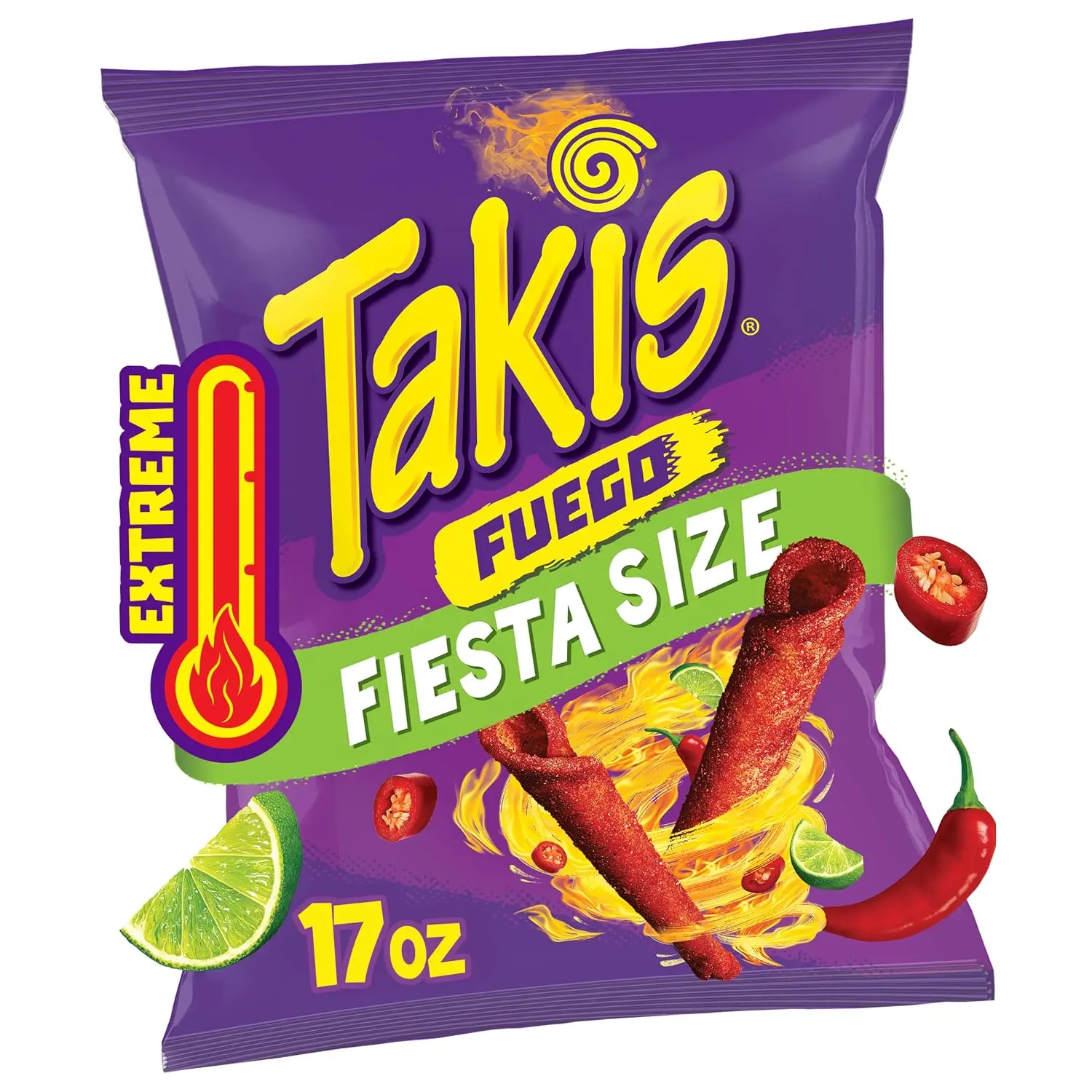 Takis Fuego Rolled Tortilla Chips, 17oz Bag