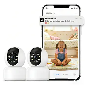 【2PC Pet Monitoring】Hawkray Smart Pet Monitor for Multi-Pet Homes 360° Coverage 3MP 2K HD AI Pet Recognition 2-Way Audio Home Security Ultra-HD View