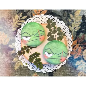 Pirate Anime Swordsman Moss Ball Plush Pin Button