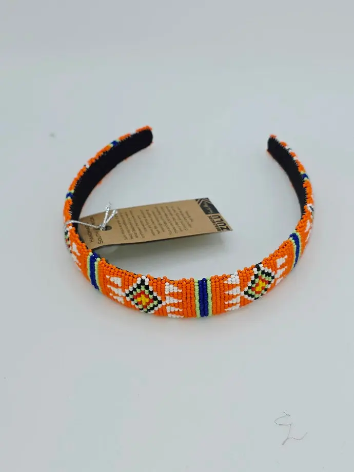 Women's Handmade African Zulu Beadwork Alice Band - Fashionable Hair Accessory for Daily Wear