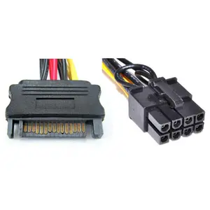 Express SATA 15-Pin to PCI Express 6+2-Pin Cable Adapter for Computer Components, 14.75 in Long, Compatible with 22-100-40 Devices
