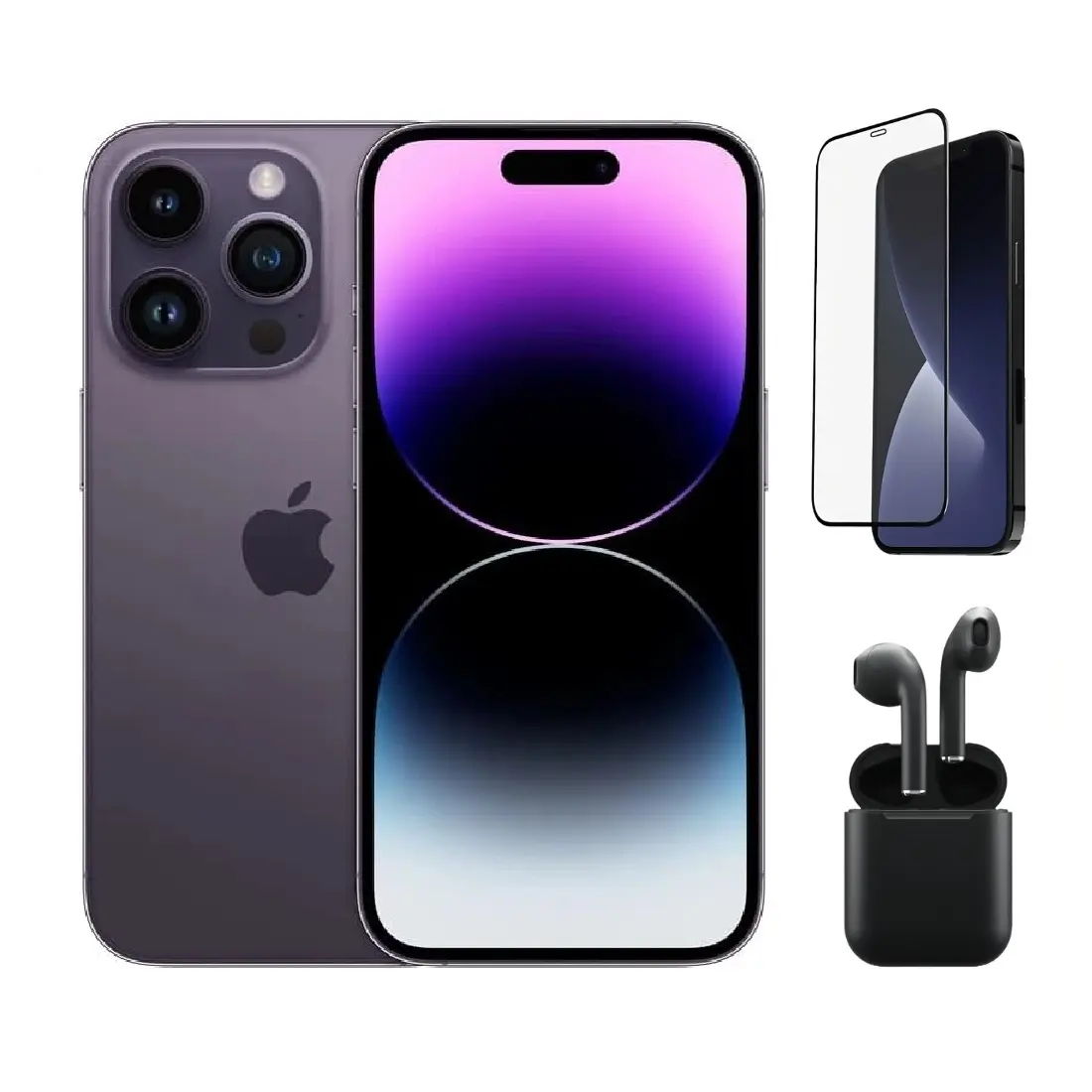 Refurbished iPhone 14 Pro (Unlocked)-Good Condition with Wireless Earbuds, Tempered Glass Screen Protector & 1 Year Warranty A2650