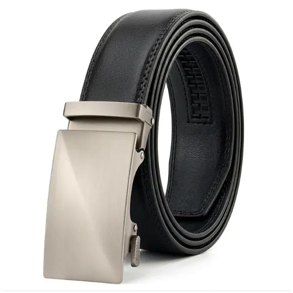 HAGIG Mens Ratchet Belt Leather 1 3/8" for Dress Pant - Micro Adjustable Belt Fit Everywhere