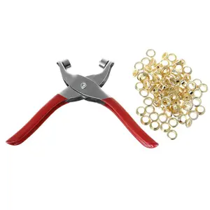 Heavy Duty Eyelet Grommet Plier with 100Pcs Eyelets Grommets for Clothes