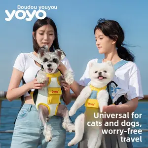 DONOYOYO pet bag going out portable backpack dog cat linen cotton chest four feet backpack wholesale